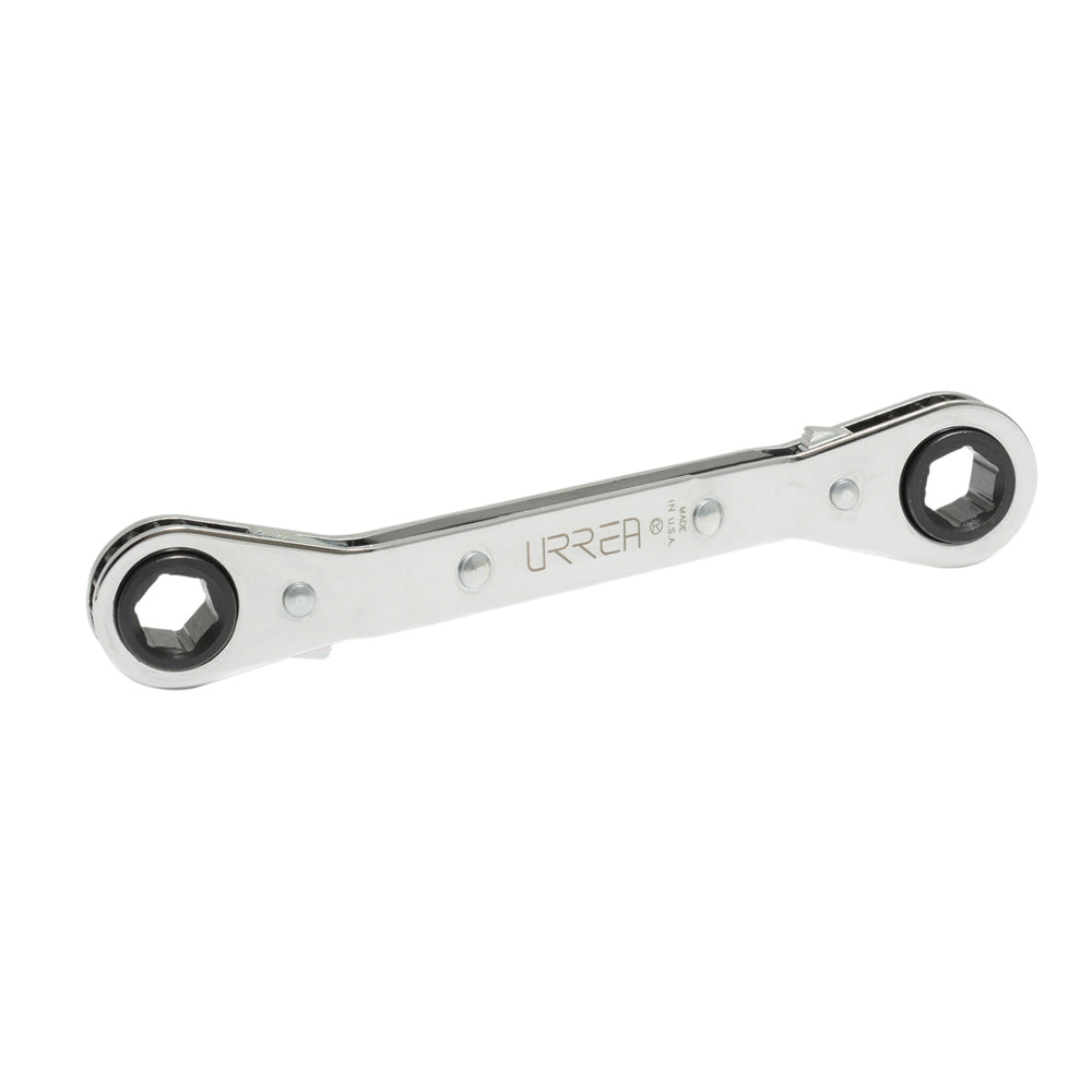 Llave de estrías pulido espejo acodada de matraca métrica, 12 puntas, 15 x 17 mm Urrea