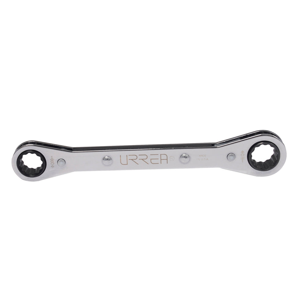 Llave de estrías pulido espejo plana de matraca en pulgadas, 12 puntas, 1/4" x 5/16" Urrea