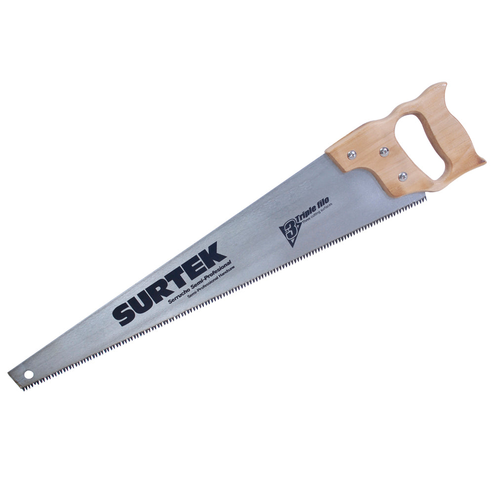 Serrucho triple filo con mango de madera de 26" Surtek