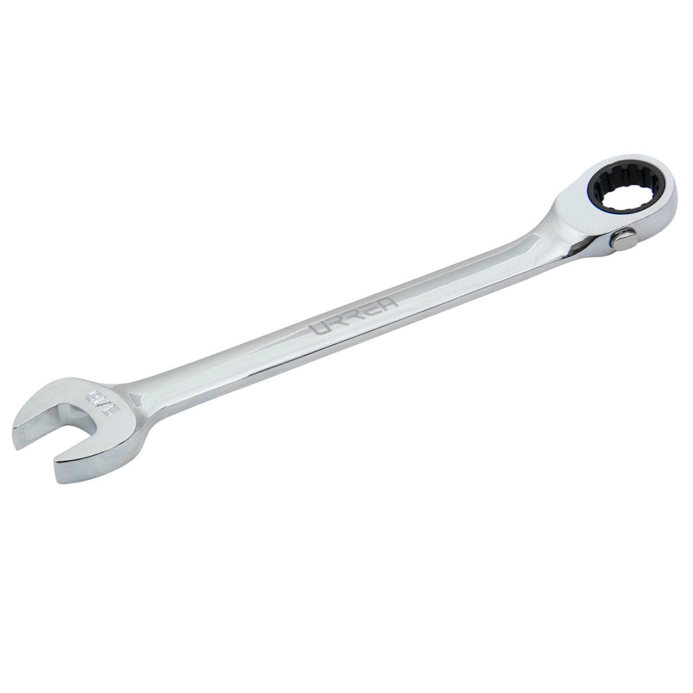 Llave combinada pulido espejo de matraca spline reversible en pulgadas, 9/16" Urrea