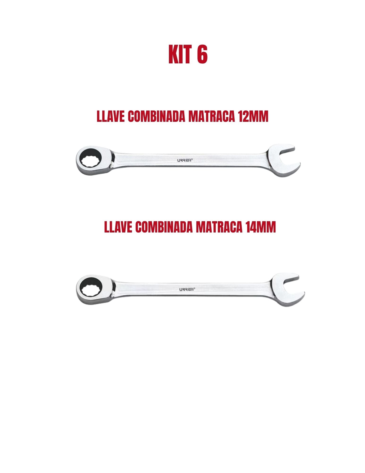 Kit de Llaves Combinadas 12 mm y 14 mm Urrea