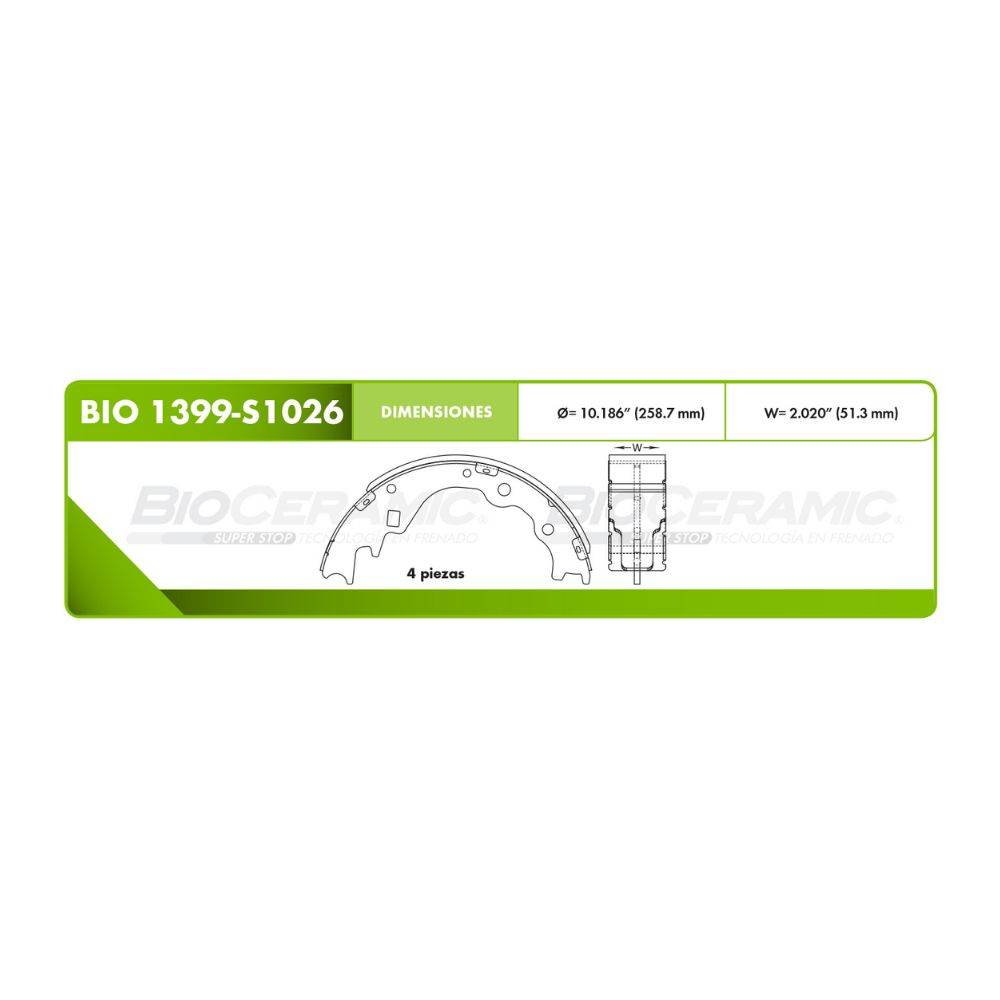 Balata De Tambor Hino Raybestos 1399S1026SM