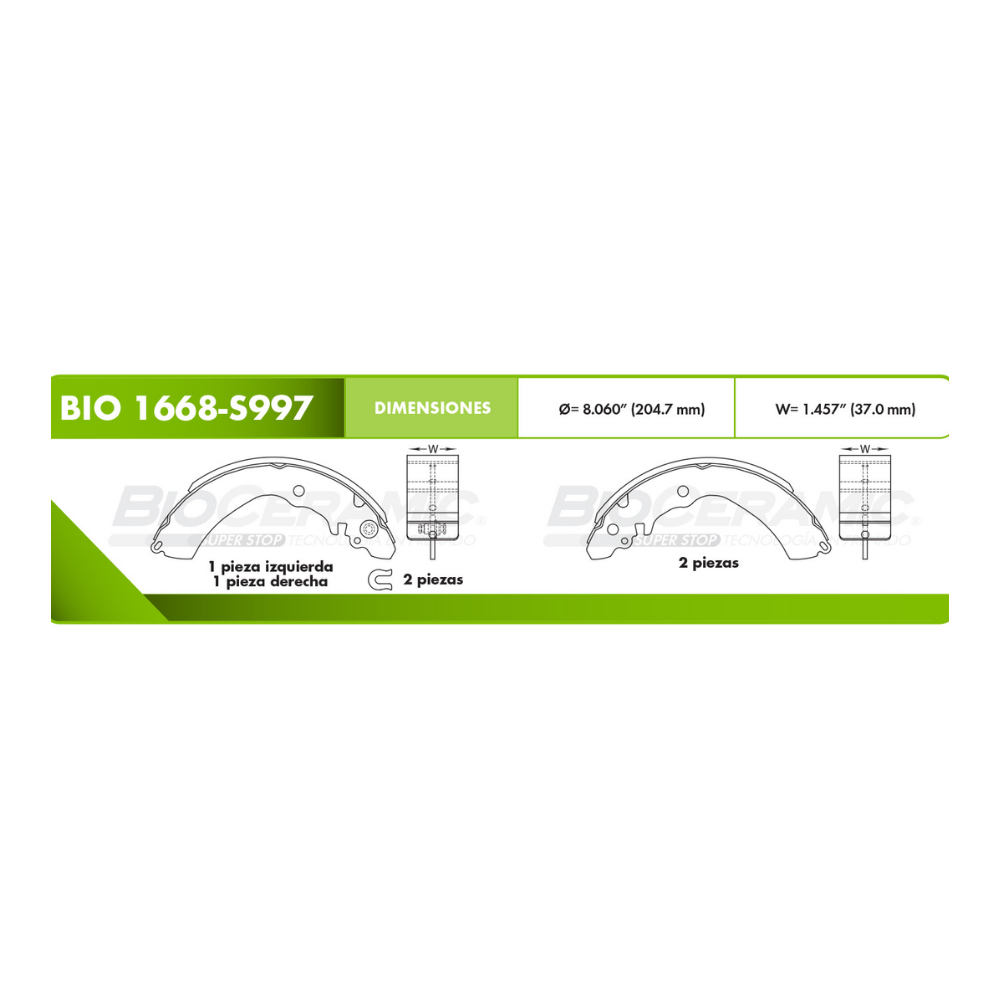 Balata Tambor Toyota Raybestos 1668S997SM