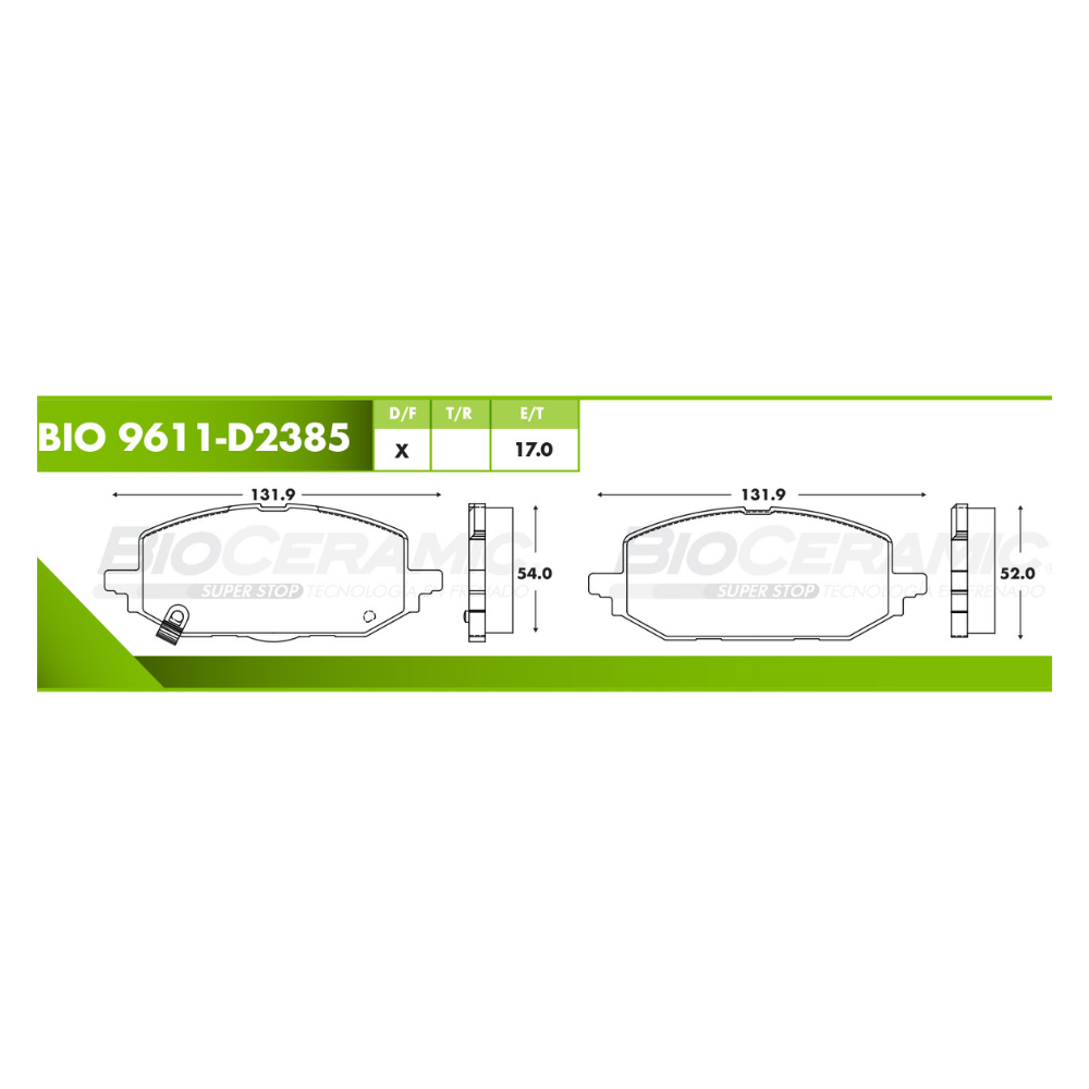 Balata Delantera Raybestos 9611-D2385-SG