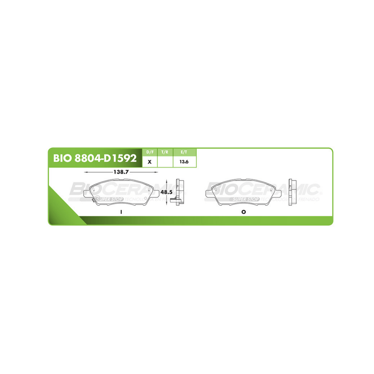 Balatas Delanteras Nissan March 2011-2019, Note 2014-2016, Versa 2012-2019