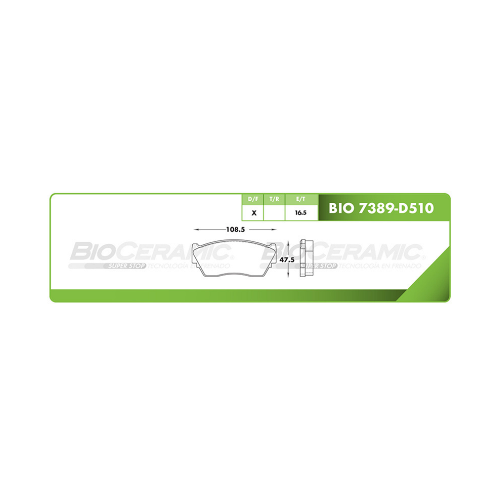 Balata Delantera Bioceramic 7389 D510