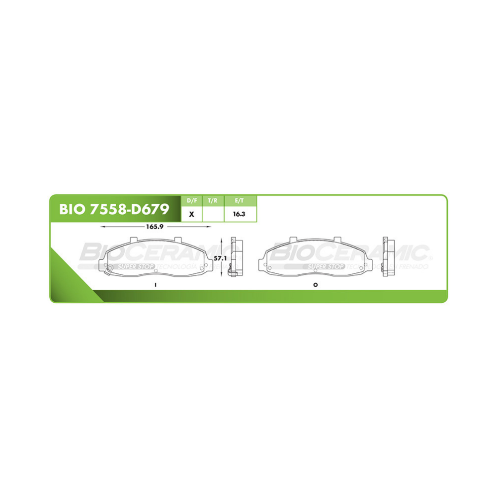 Balata Delantera Bioceramic 7558 D679 – Refaccionaria Ruiz