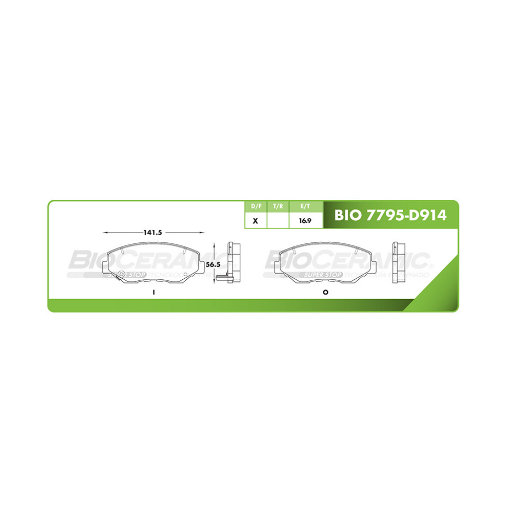 Balata Delantera Bioceramic 7795 D914