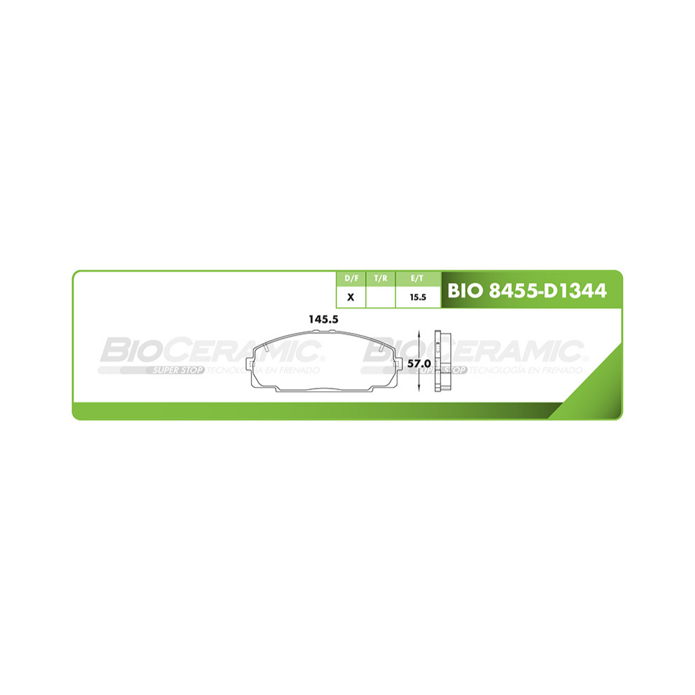 Balata Delantera Bioceramic 8455 D1344