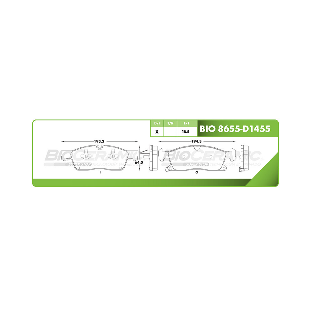 Balata Delantera Bioceramic 8655 D1455 – Refaccionaria Ruiz