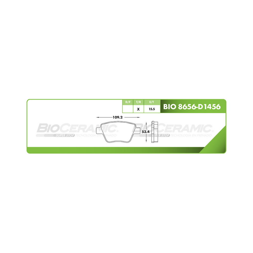 Balata Trasera Bioceramic 8656 D1456