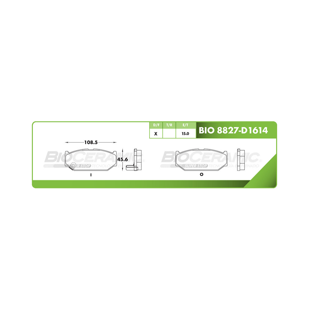 Balata Delantera Bioceramic 8827 D1614