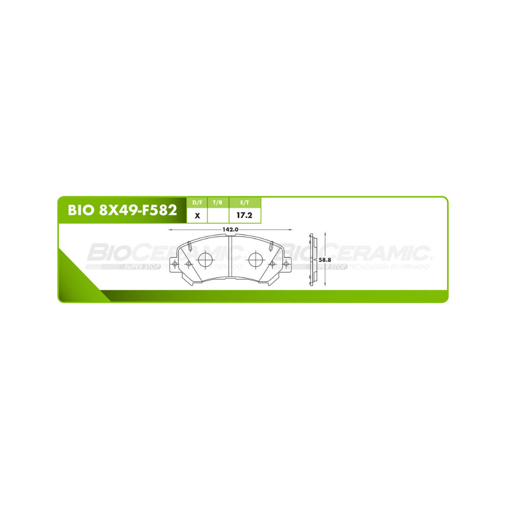Balata Delantera Bioceramic 8X49 F582