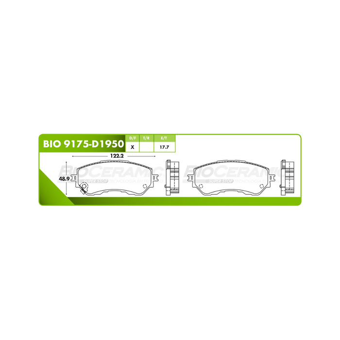 Balata Bioceramic 9175 D1950 – Refaccionaria Ruiz