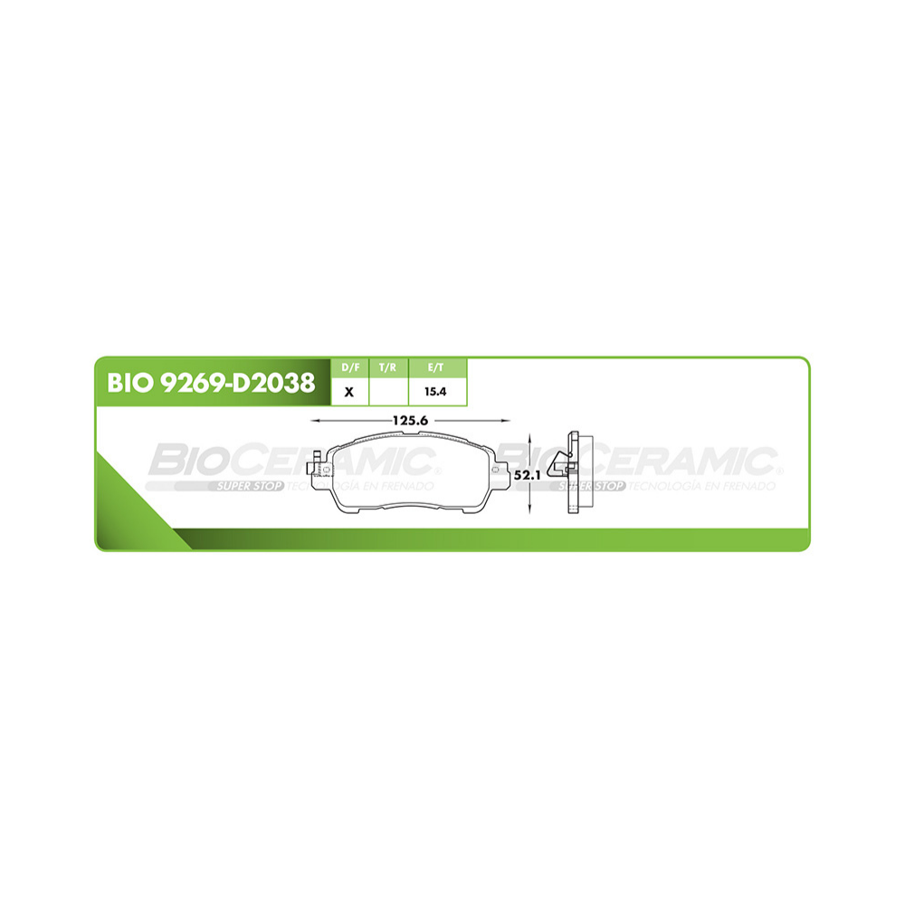 Balata Delantera Bioceramic 9269 D2038