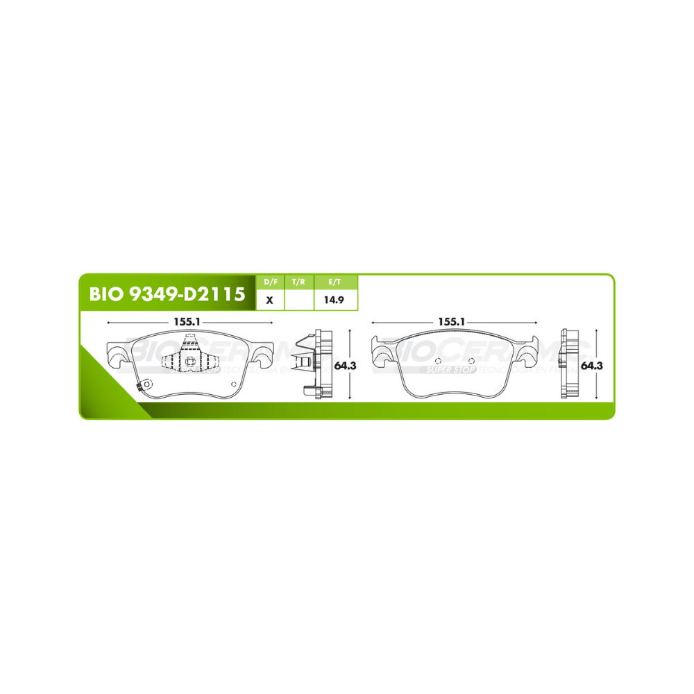 Balata Bioceramic 9349 D2115 – Refaccionaria Ruiz