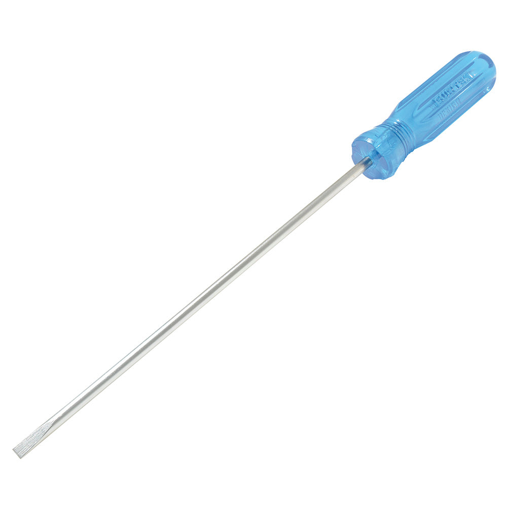 Destornillador con mango azul, punta cabinet barra redonda 1/8" x 4" Surtek