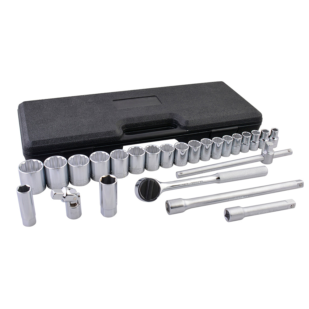 Juego de dados y accesorios cuadro de 1/2" en pulgadas, 25 piezas Surtek