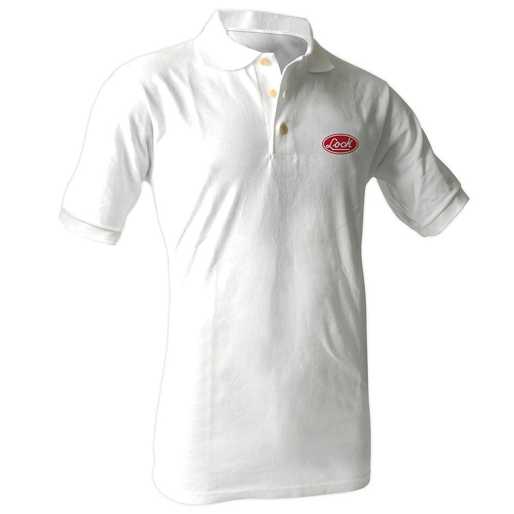 Playera tipo polo para caballero, color blanco talla XL Lock