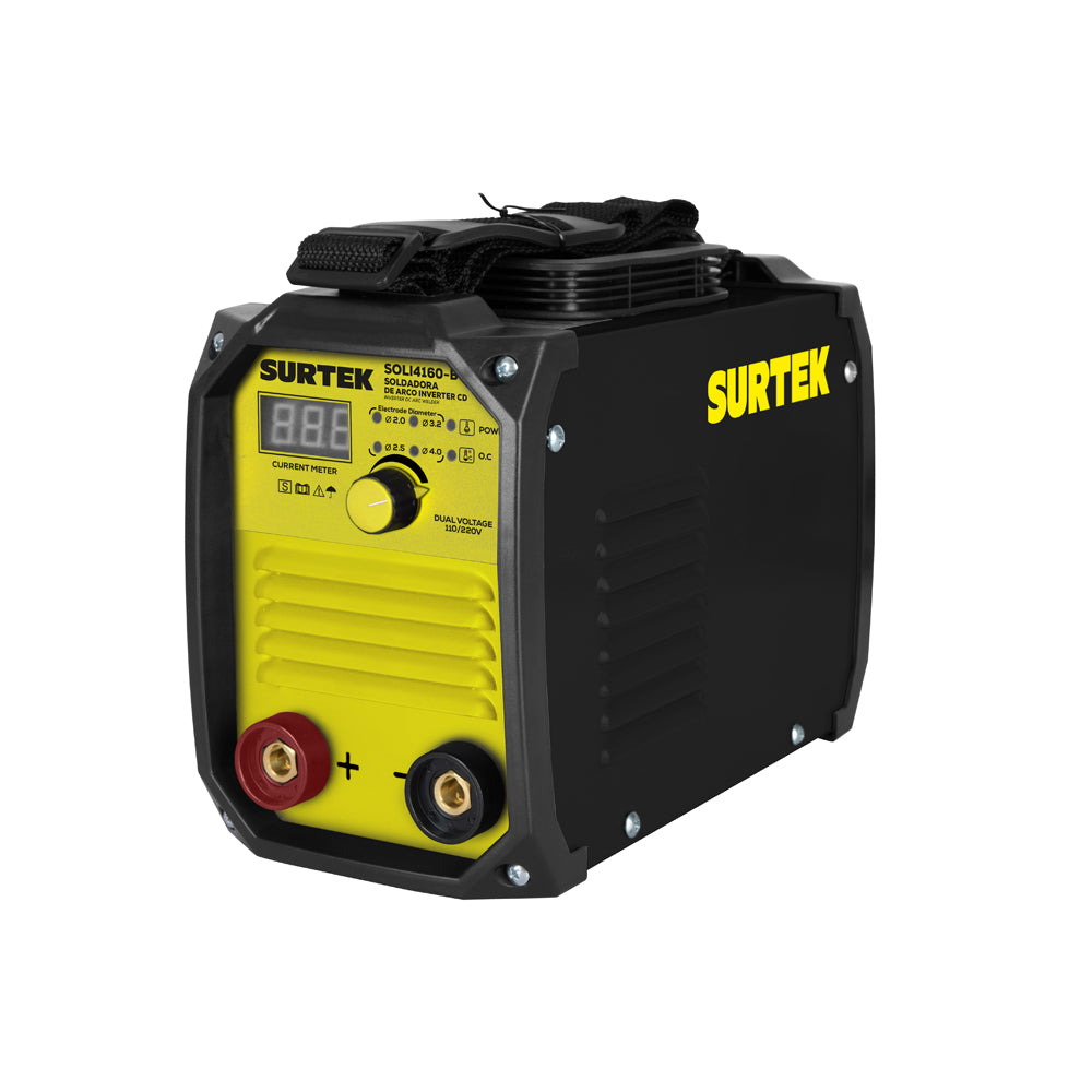Soldadora inverter para electrodos de 1 fase bi voltaje 110 - 220 V, 160 A Surtek