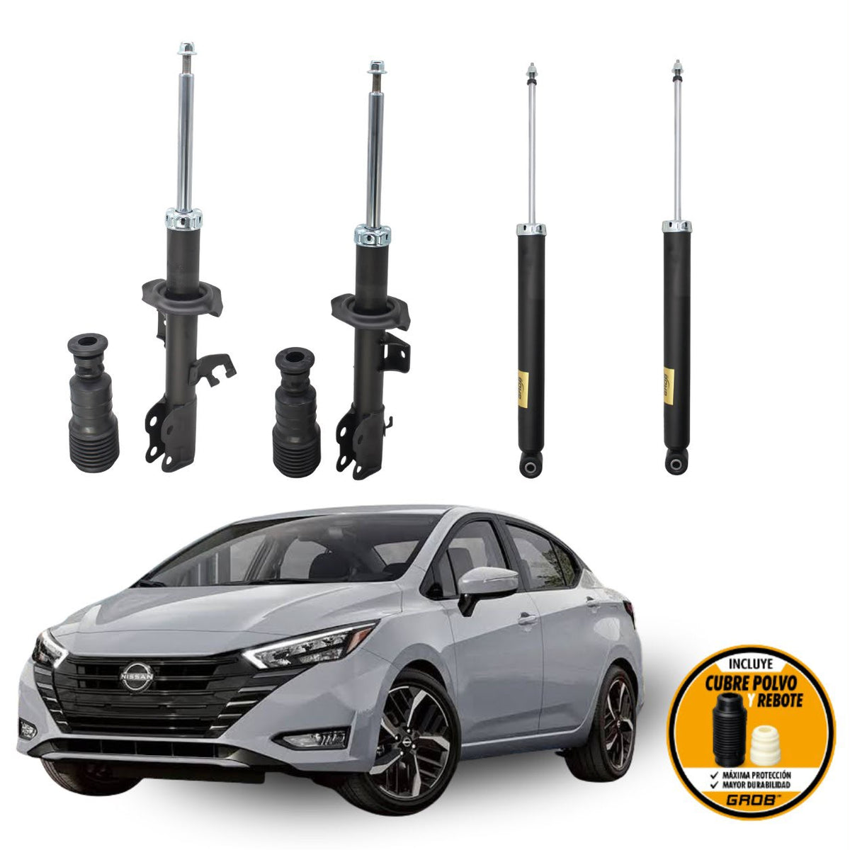 Kit 4 Amortiguadores Delanteros y Traseros Nissan Versa II 2020-2025