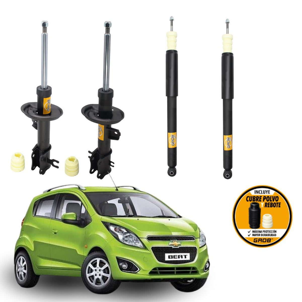 Kit 4 Amortiguadores Delanteros y Traseros Chevrolet Beat 2018-2021
