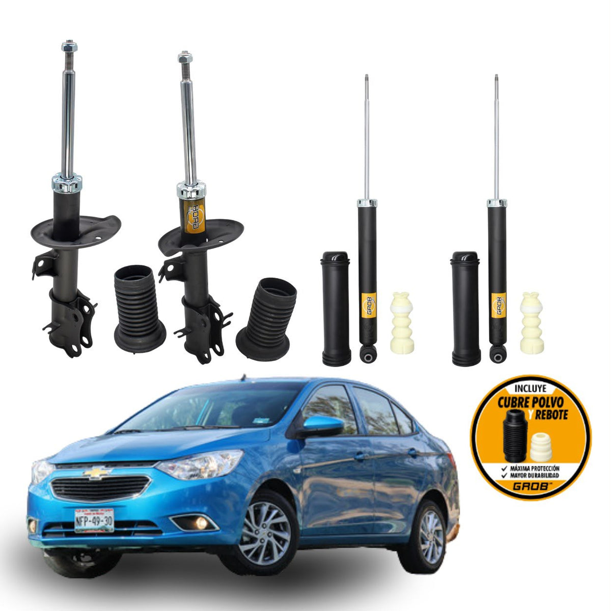 Kit 4 Amortiguadores Delanteros y Traseros Chevrolet Aveo II 2018-2022